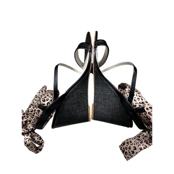 Sanctuary Sandals Whimsy Wedge Womens Size 11‎ Leopard Print Black Tie Strap NEW - Picture 6 of 11